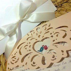 Convite de casamento Dois Amores com envelope