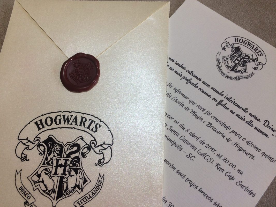 Convite de 15 anos "Harry Potter: entrada para Hogwarts"