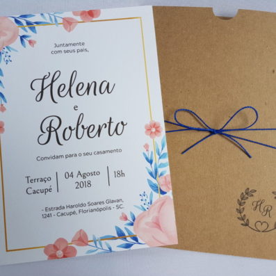 Convite de casamento "Helena e Roberto"