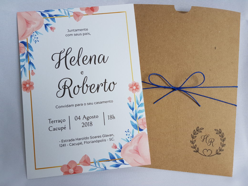 Convite de casamento "Helena e Roberto"