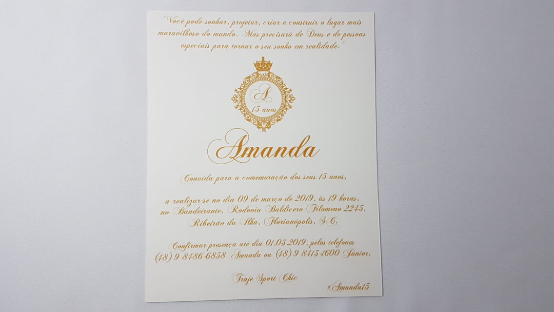 Convite de 15 anos "Amanda"