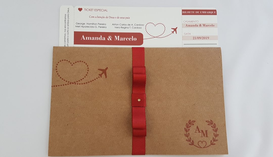 Convite de casamento "Amanda e Marcelo"