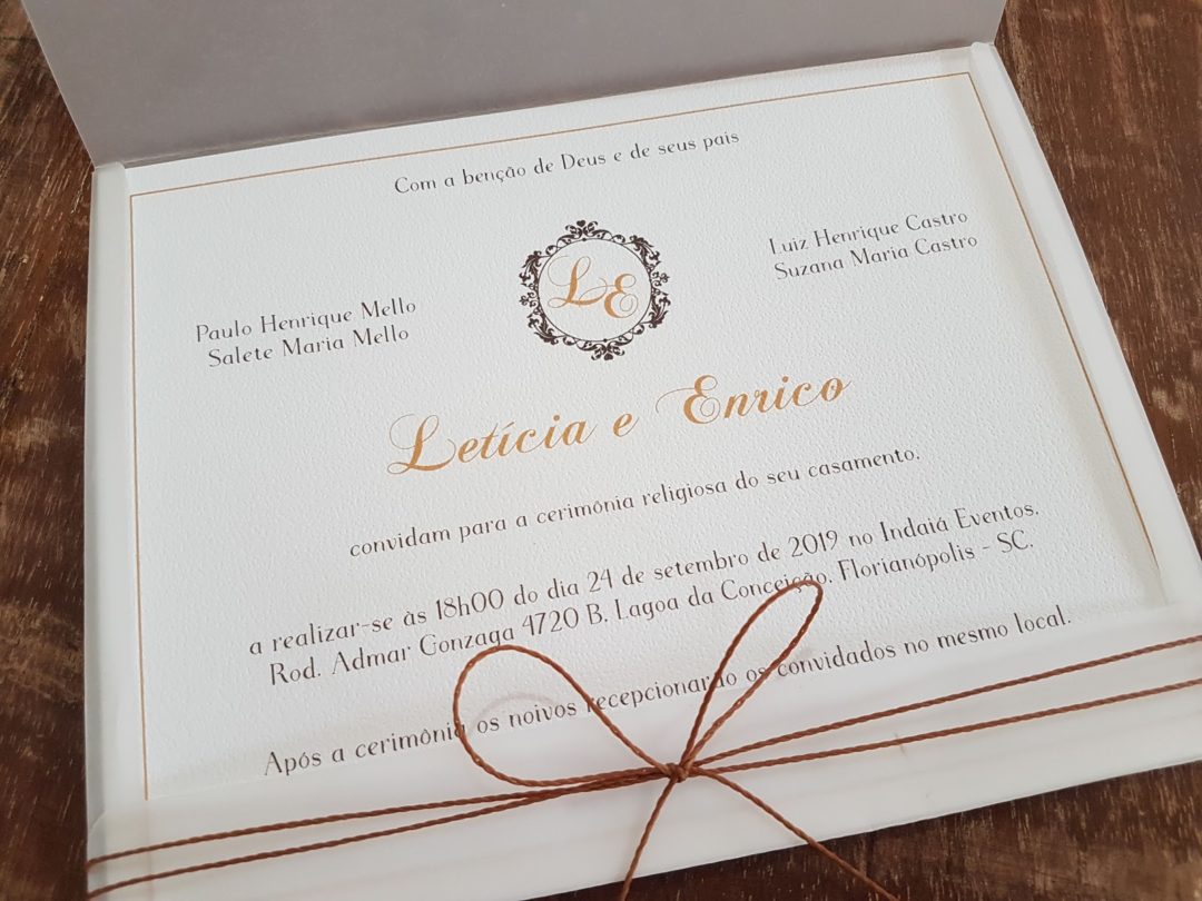 Convite de casamento "Letícia e Enrico"