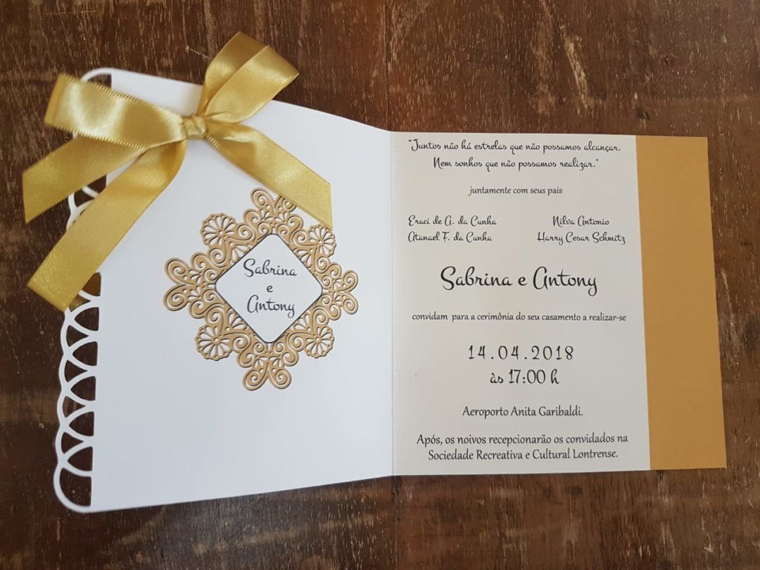 Convite de casamento "Sabrina e Antony"
