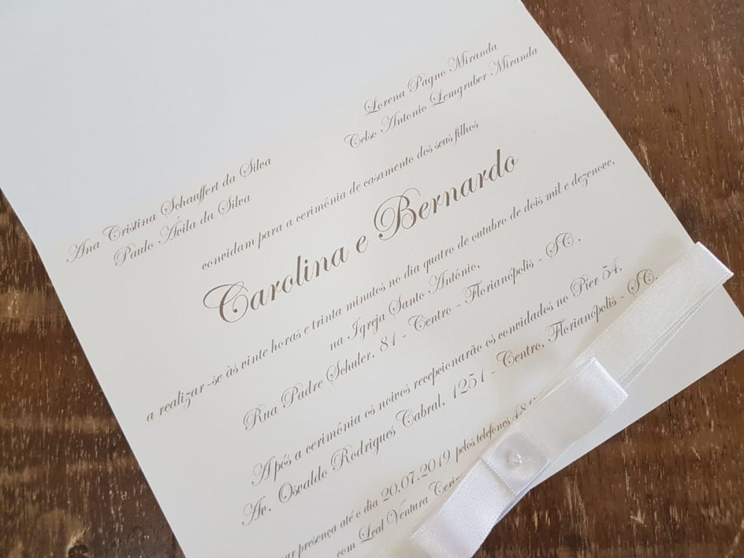 Convite de casamento "Carolina e Bernardo"