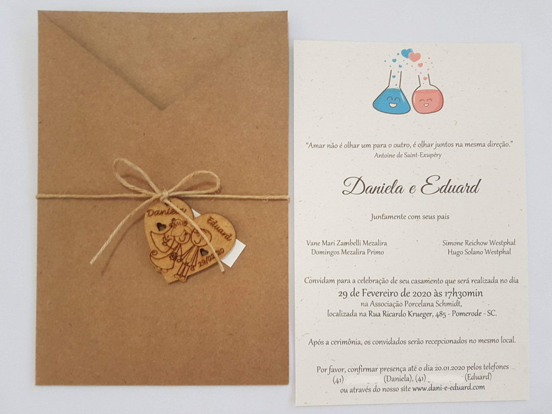Convite de casamento "Daniela e Eduard"