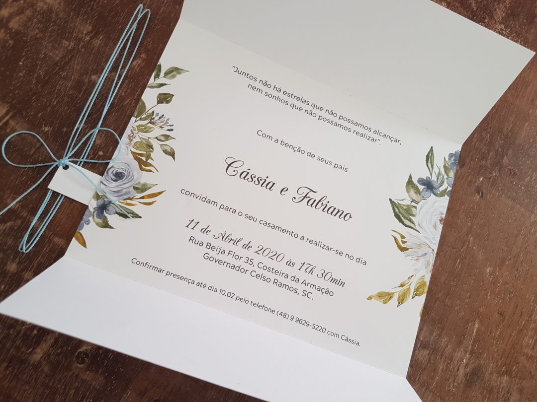 Convite de casamento "Cássia e Fabiano"