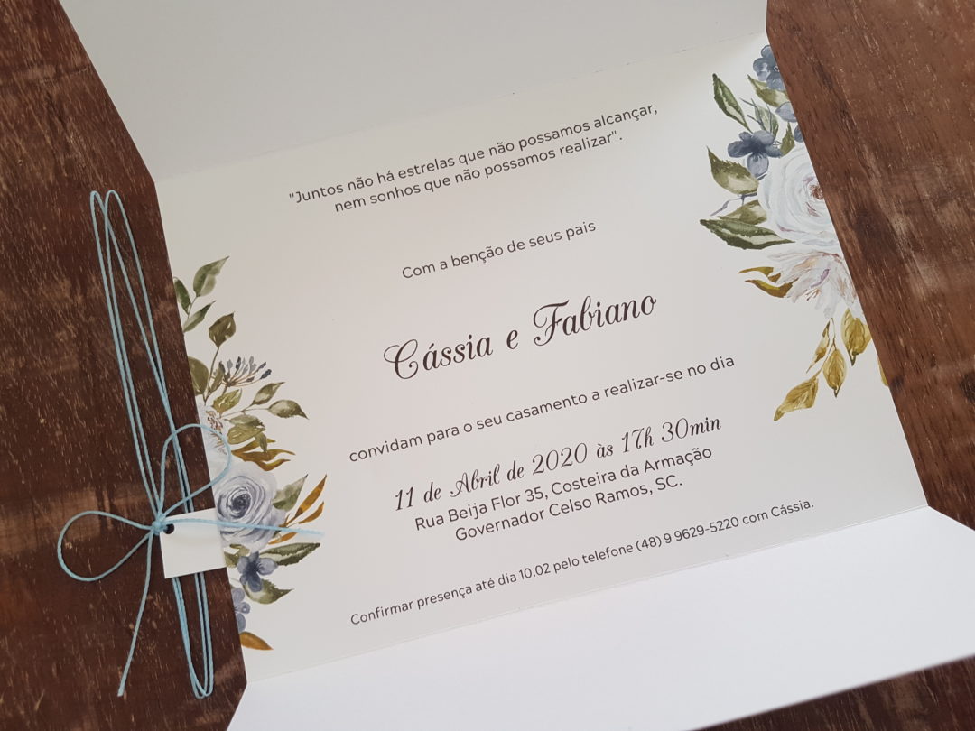 Convite de casamento "Cássia e Fabiano"