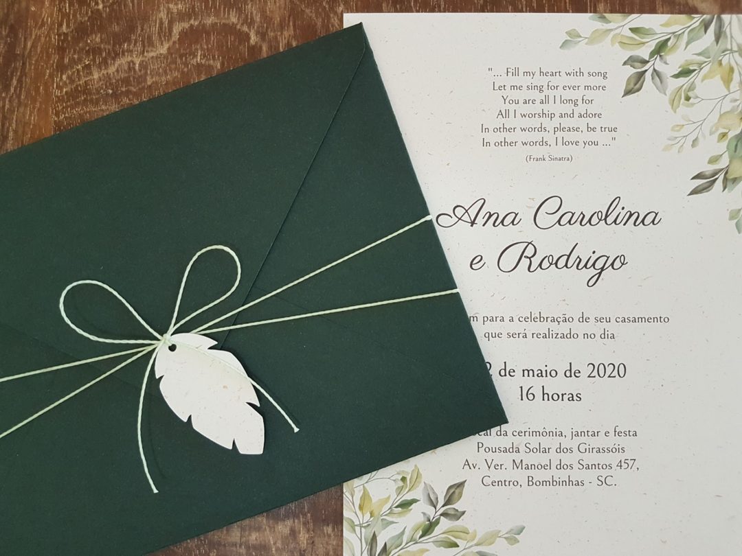 Convite de casamento "Ana Carolina e Rodrigo"
