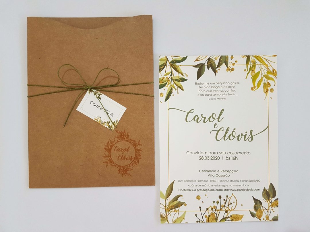 Convite de casamento "Carol e Clóvis"