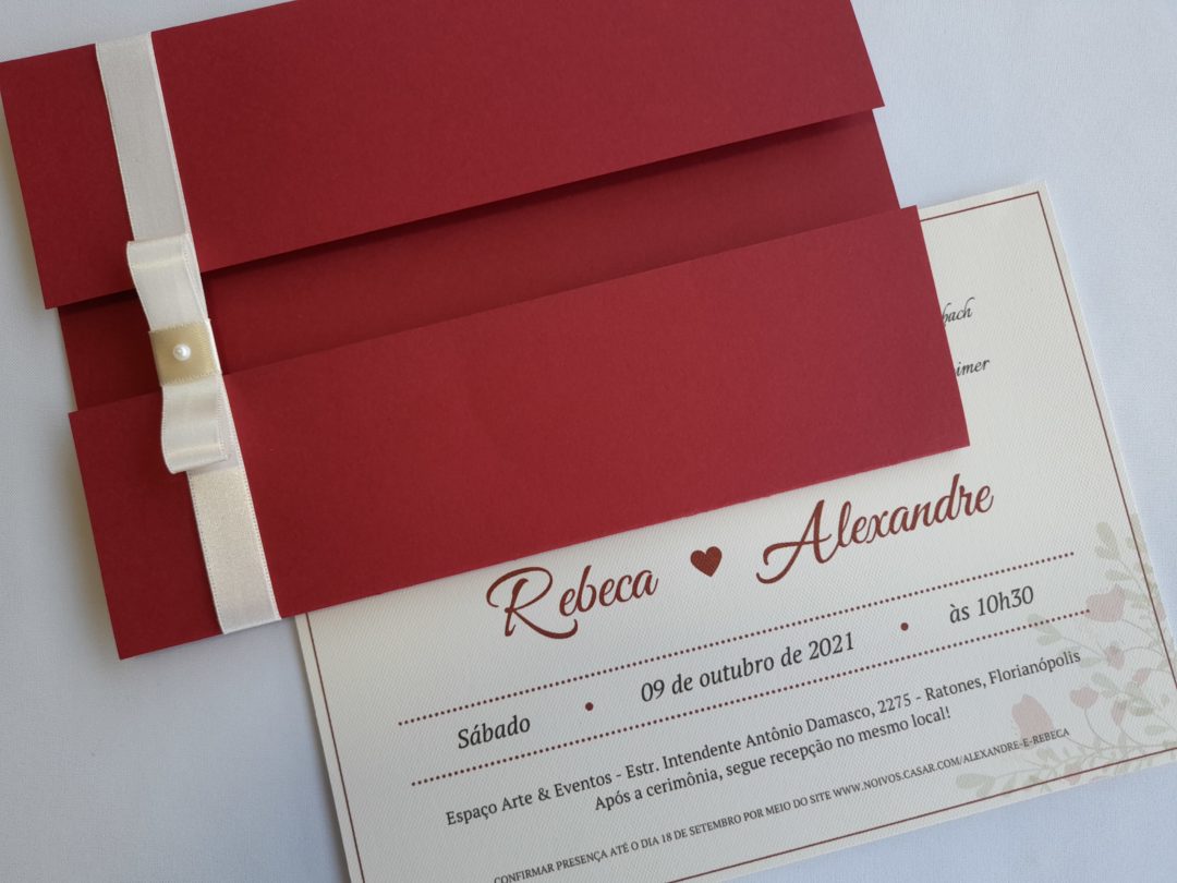 Convite de casamento "Rebeca e Alexandre"