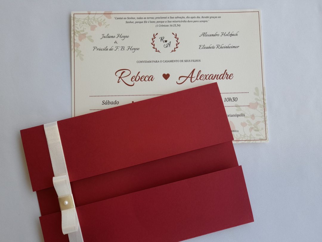 Convite de casamento "Rebeca e Alexandre"