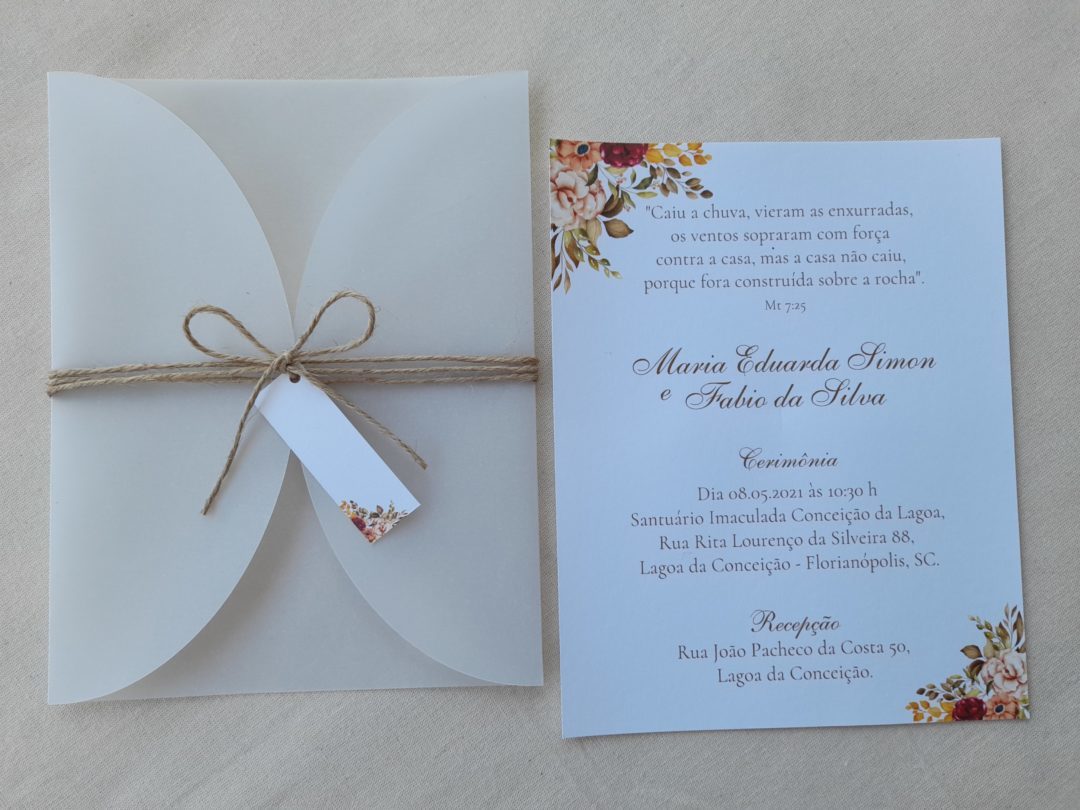 Convite de casamento "Maria Eduarda e Fabio"