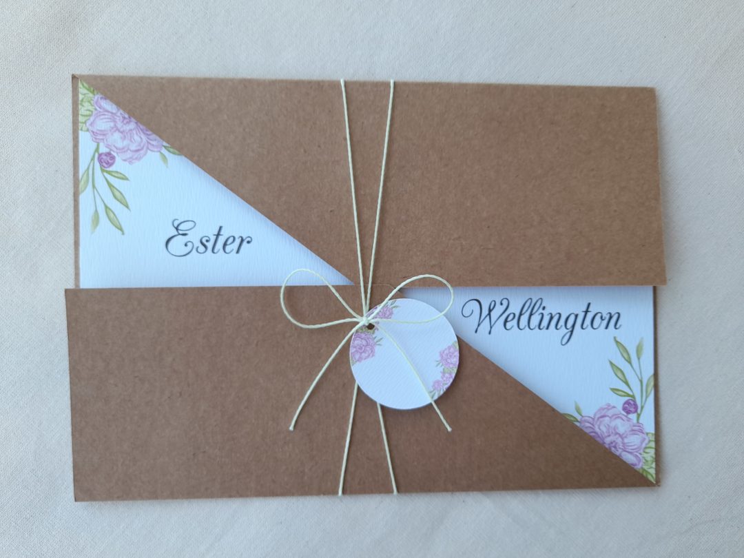 Convite de casamento "Ester e Wellington"