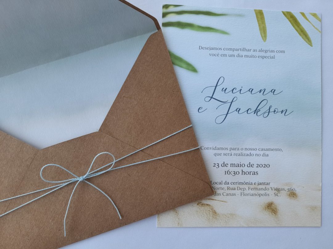 convite de casamento "Luciana e Jackson"
