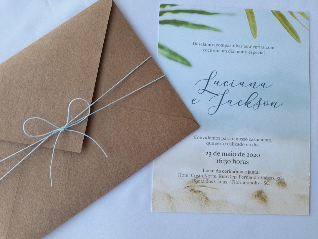 convite de casamento "Luciana e Jackson"