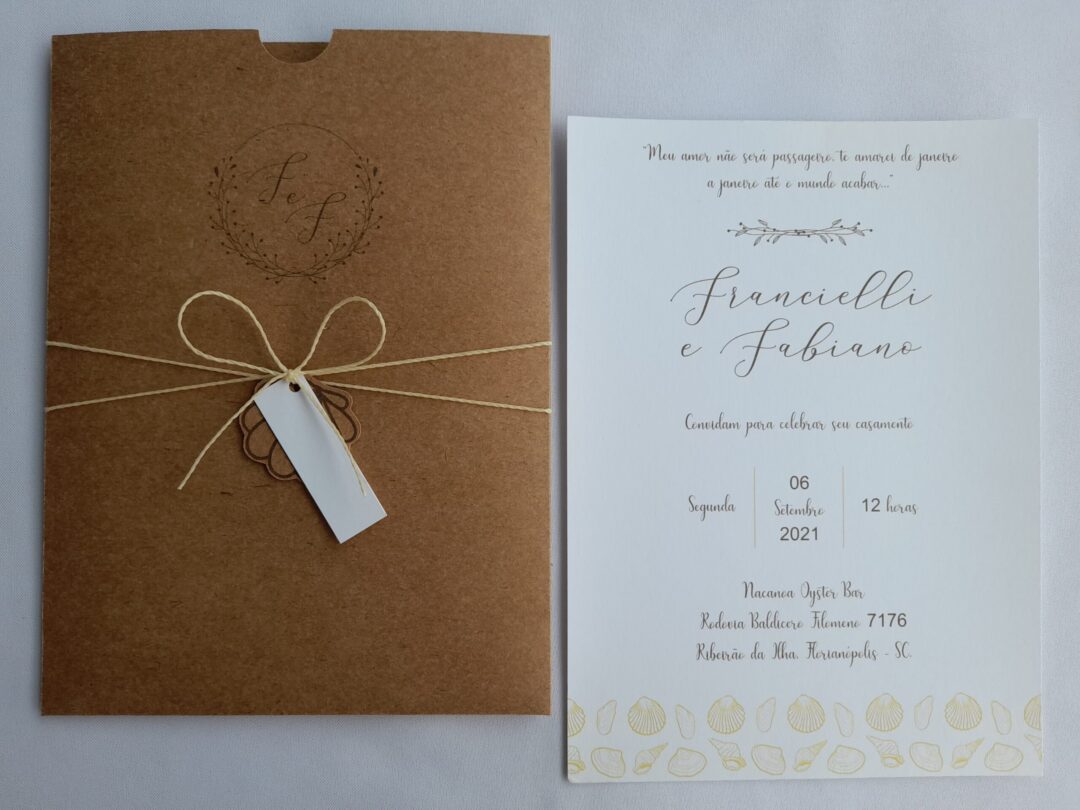 convite de casamento "Francielli e Fabiano"