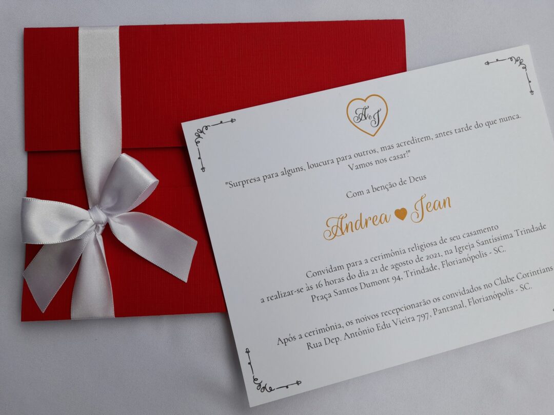 Convite de casamento "Andrea e Jean"
