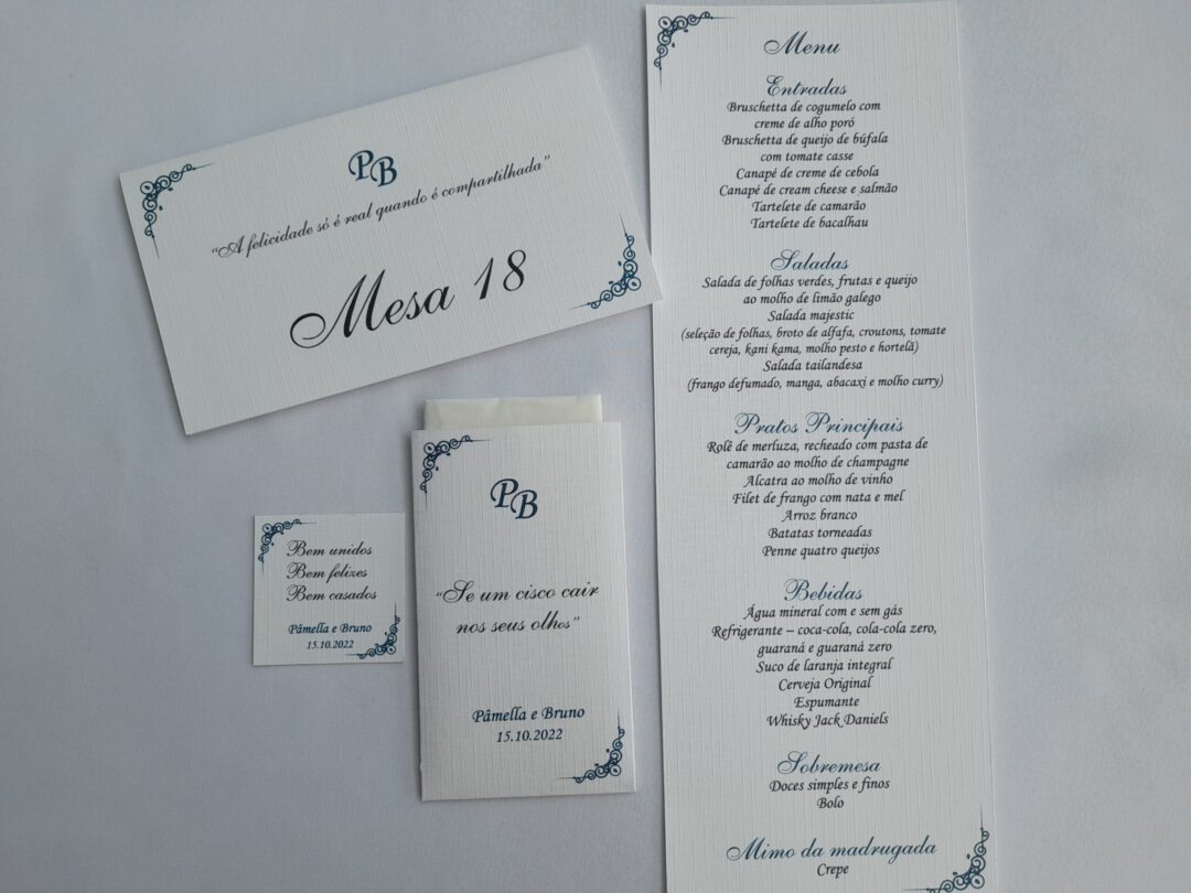 Convite de casamento "Pâmella e Bruno"