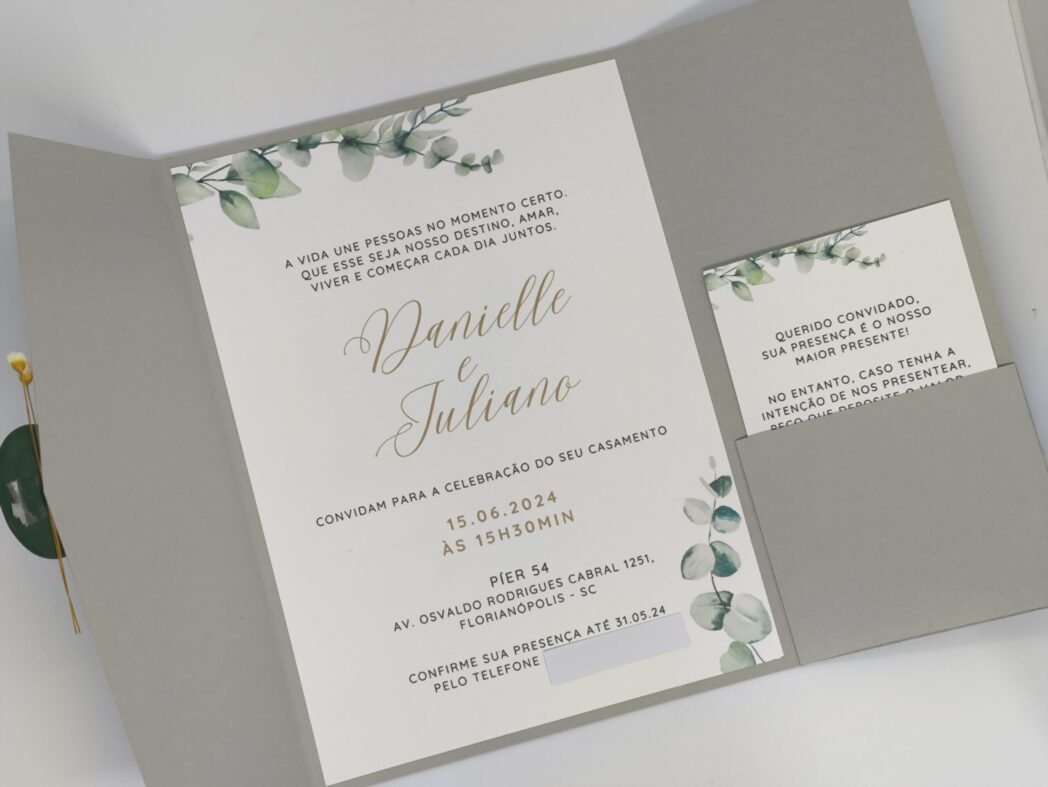 Convite de casamento "Danielle e Juliano"