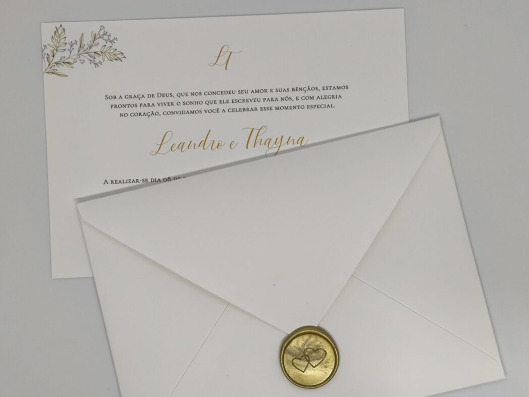 Convite de casamento "Thayná e Leandro"