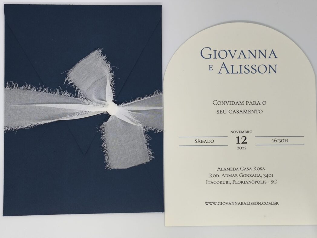 Convite de casamento "Giovana e Alisson"